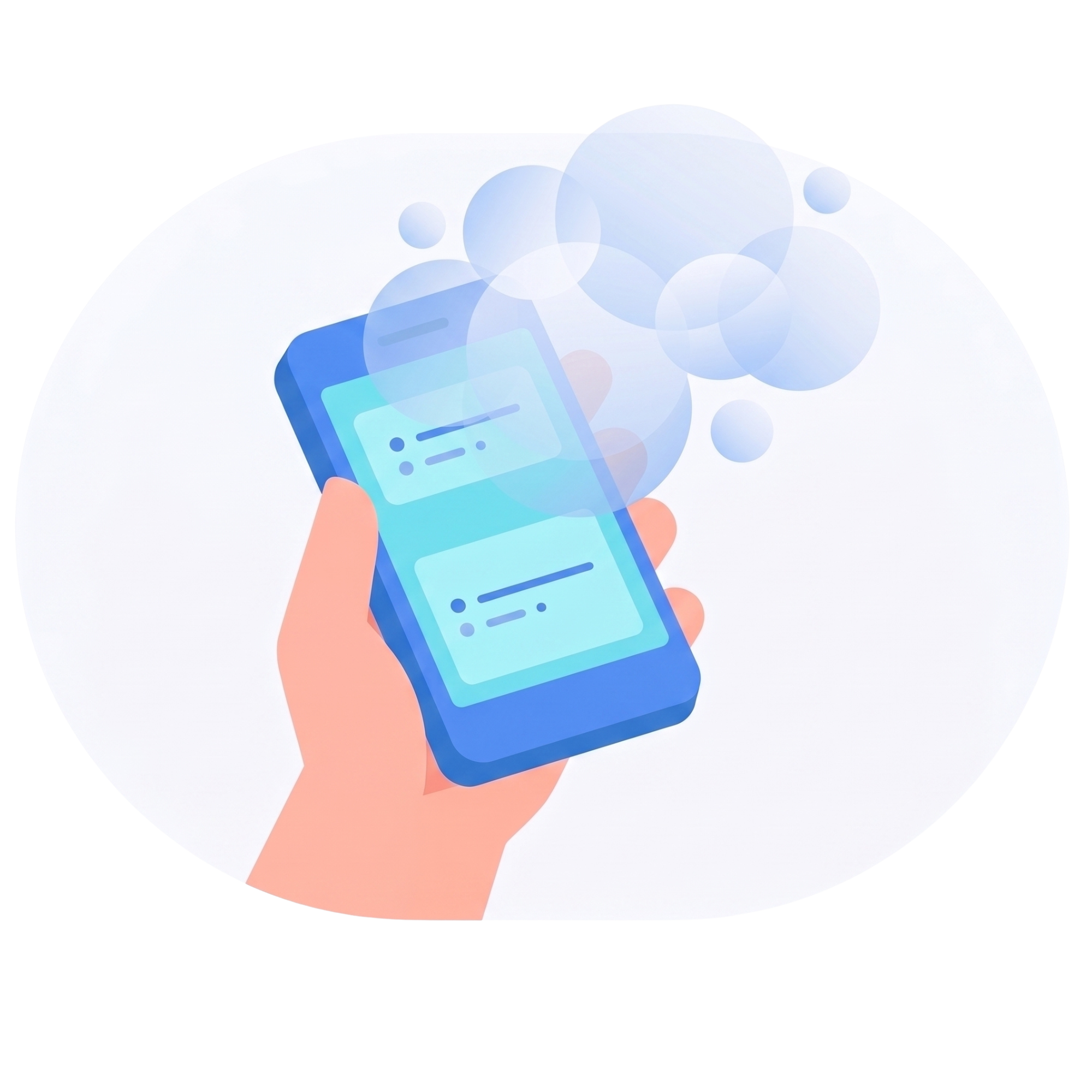 スマートフォンを持つ手のイラスト